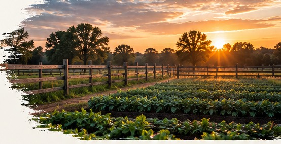 Growing vegetables on a farm